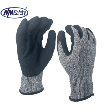 NMSAFETY ANSI A6 anti cut nitrile coated gloves